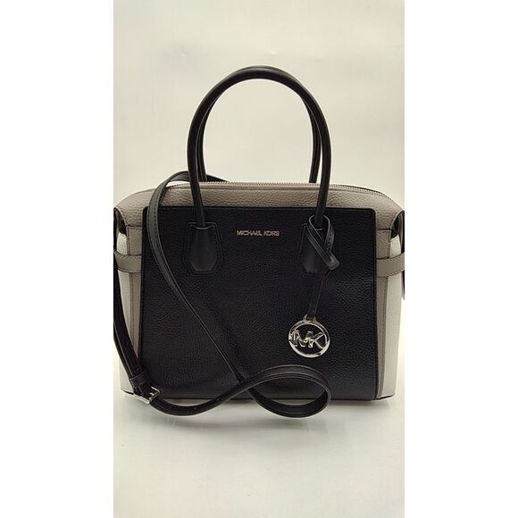 Michael Kors Md Tz Belted Stchl Black Combo Bags - Picture 1 of 3